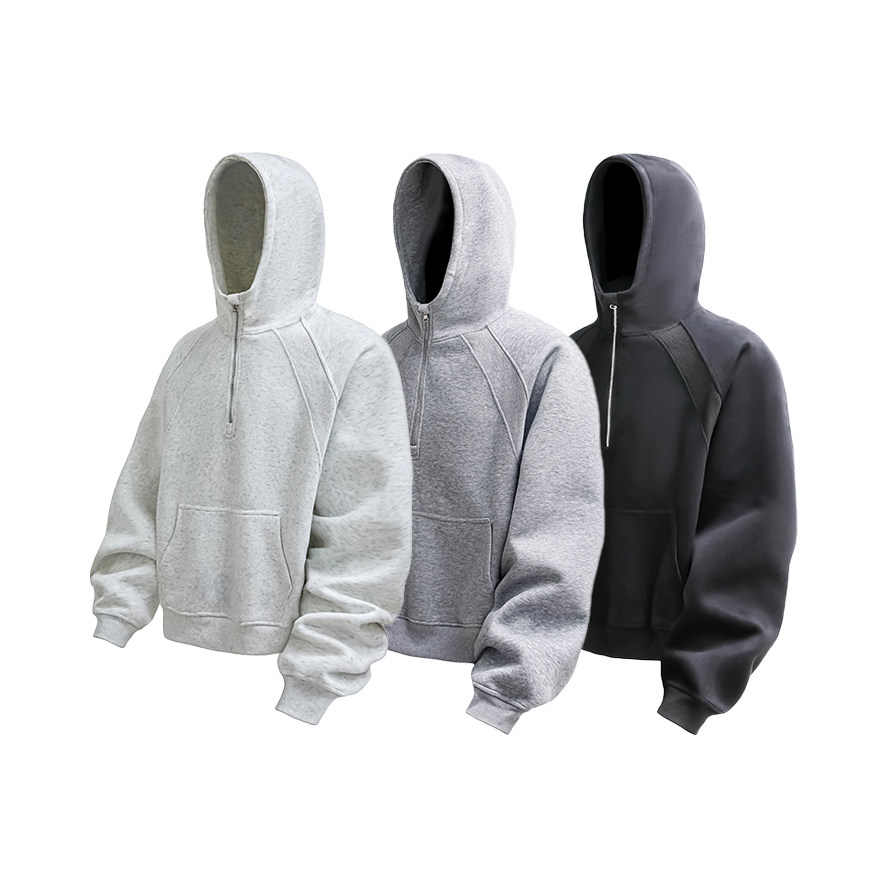 1万件华棉420g2026春款结构拼接螺纹连帽开衫卫衣3DWY606P45,男装卫衣,电商A030-1