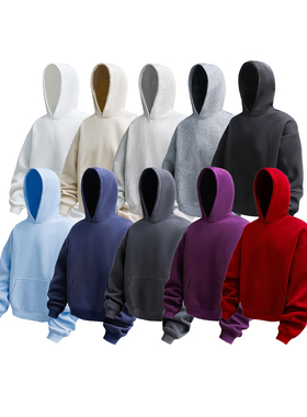 5W件华棉420g2026春款重磅套头连帽卫衣光板可得物3D WY801 特P35