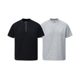 5千件氨纶棉280g2026春款美式高街半拉链短袖恤3DT2531特P18，男装T恤，电商A030-1