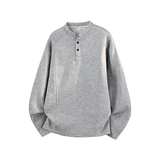 4万件华棉280g2026春款英伦雅痞亨利领长袖T华棉3D冷光T2595特P18，男装T恤，电商A030-1