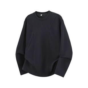 新款 T2603 设计感宽松长袖 P25 拉链T恤 1000件华棉320g2026春款