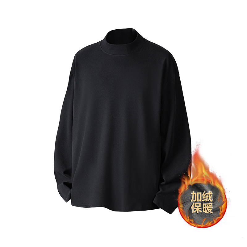 4千件德绒280g2026春款加绒款基础长袖打底长T3DT2601P16.5，男装T恤，电商A030-1