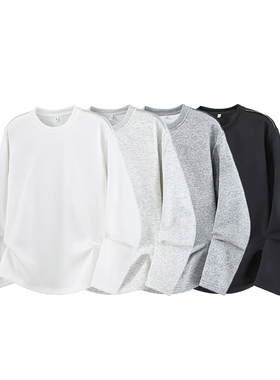 2000件华棉320g2026春款新款设计感宽松长袖拉链T恤3D T2605 P20