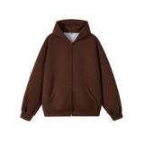 3W件华棉330g2026春款双拉链连帽开衫卫衣光板白底WY602特P35，男装卫衣，电商A030-1