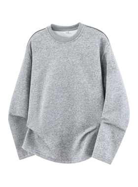 2000件华棉320g2026春款新款设计感宽松长袖拉链T恤3D T2605 P20