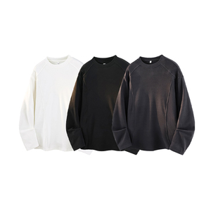 2w件德绒280g2026春款设计感长袖打底圆领长恤3D T2602 P13.5，男装T恤，电商A030-1