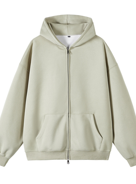 2W件华棉320g2026春款双拉链连帽开衫卫衣光板白底 WY602特P35