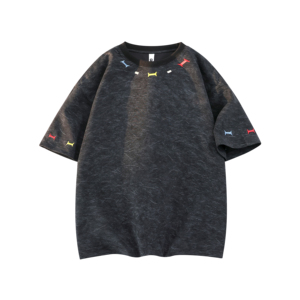 8千件曼巴棉280g2026春款圆领刺绣短袖t恤男带标款3D T2610 P20，男装T恤，电商A030-1