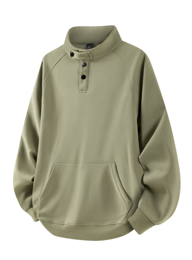 1k件华棉320g2026春款潮牌休闲美式打底立领卫衣 3D WY780 P35