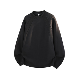 1万件曼巴棉280g2026春款美式解构拼接长袖T恤3D冷光 T2598特P15，男装T恤，电商A030-1