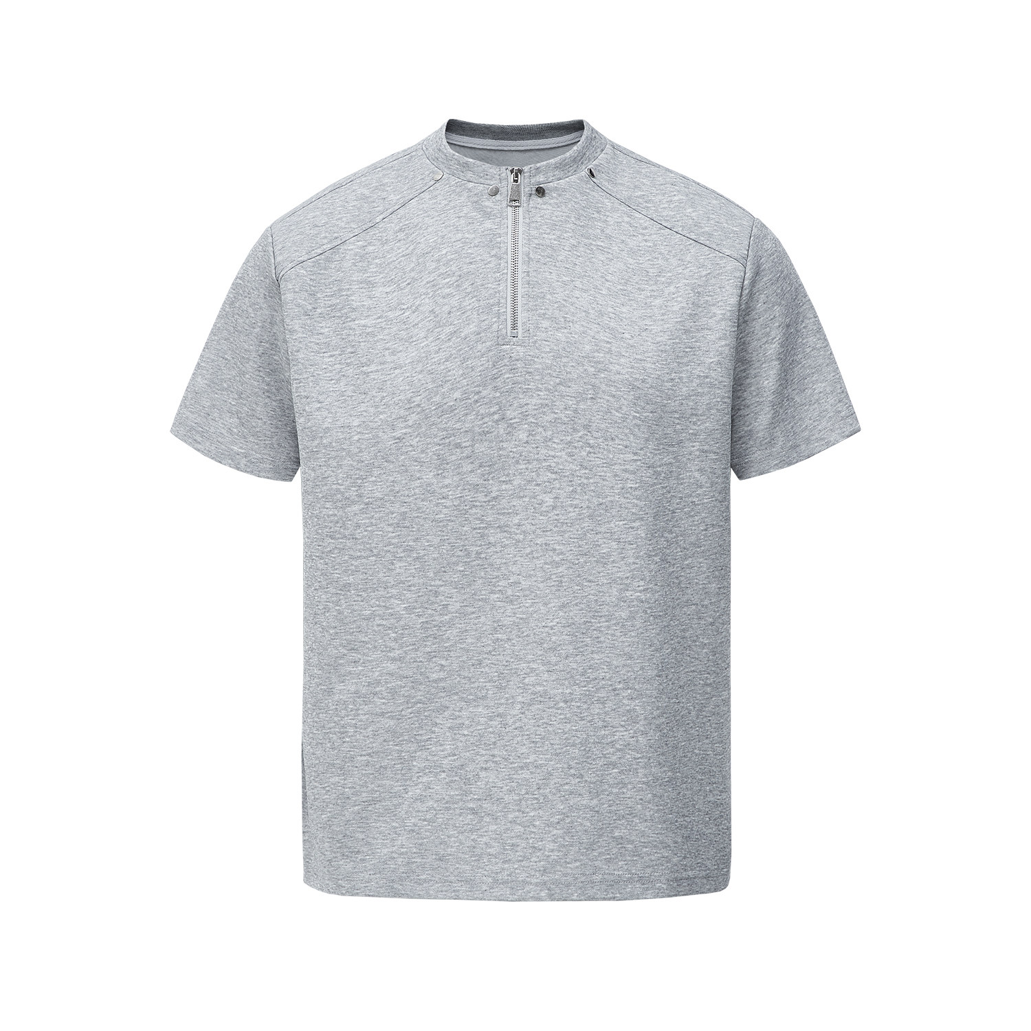 5千件氨纶棉280g2026春款美式高街半拉链短袖恤3DT2531特P18，男装T恤，电商A030-1