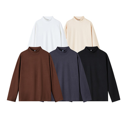 2026春款10万件280g 新款宽松长袖打底德绒长T白底 T2601 P12.5