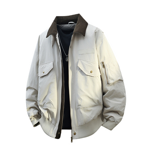 1K件90鸭绒 冬款男装时尚休闲撞色领工装袋羽绒外套 Y99338 P230，男装工装外套，电商A030-1