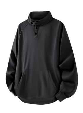 1k件华棉320g2026春款潮牌休闲美式打底立领卫衣 3D WY780 P35