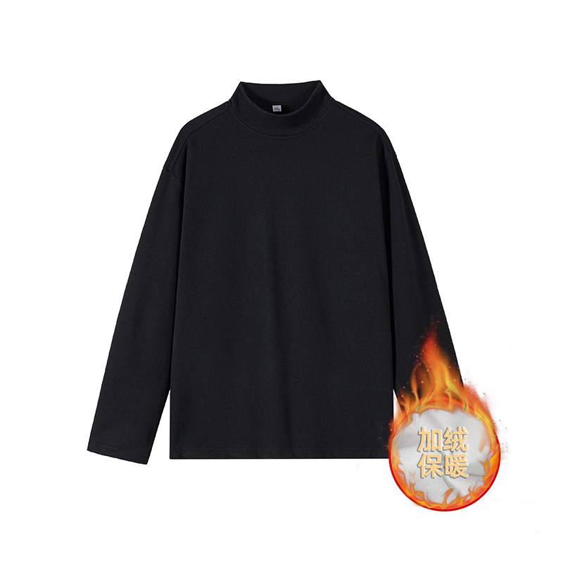 1W件+280g加绒款宽松基础长袖打底德绒长T白底T2601P16.5，男装T恤，电商A030-1