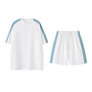 P38控69 潮牌休闲运动痞帅百搭两件套TZ2552 冰丝运动套装 男夏季