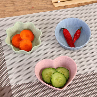 家用厨房创意小麦秸秆圆形调味碟塑料小碟子餐具蘸料小吃碟