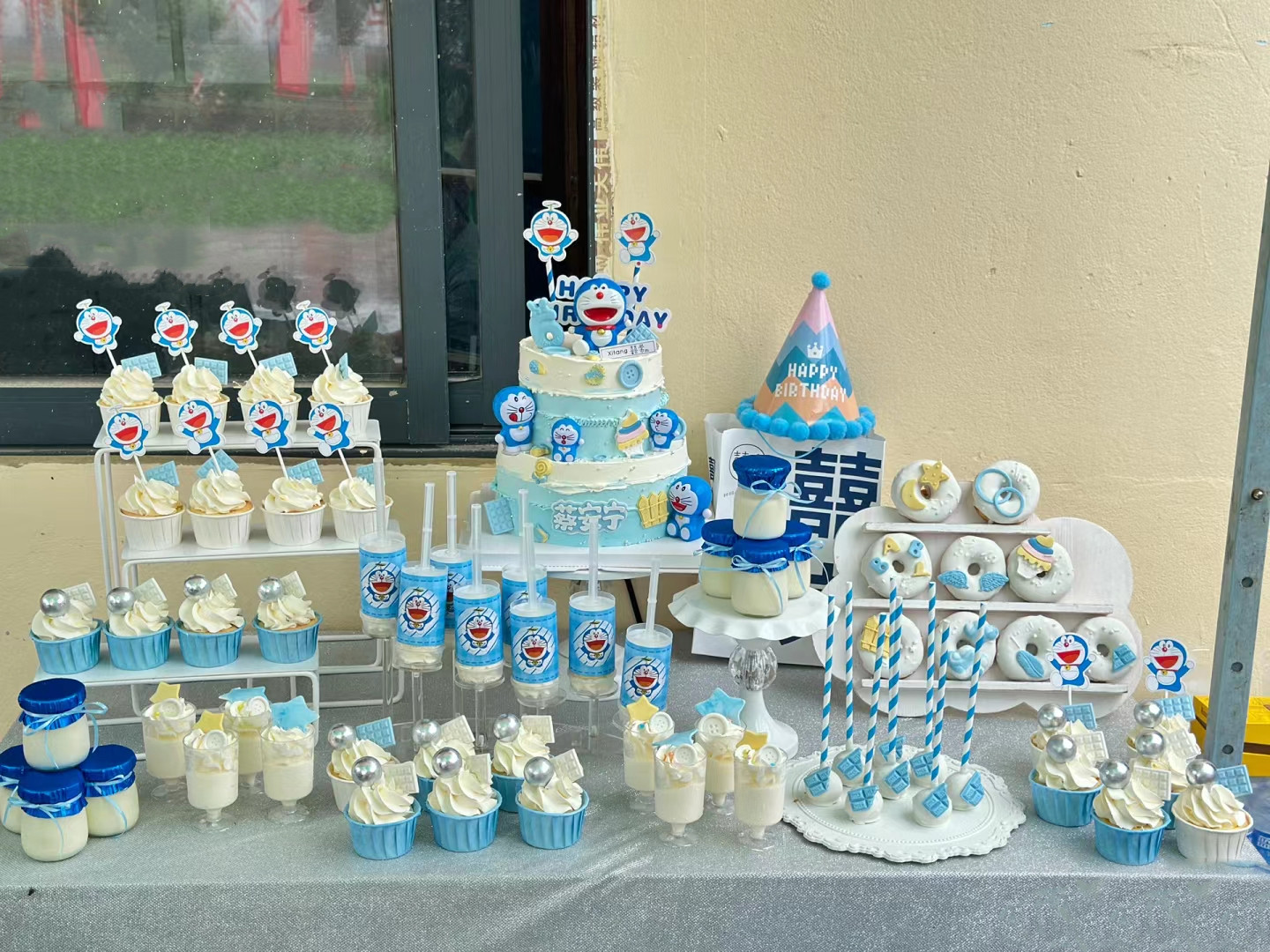 叮当猫蓝胖子甜品台贴纸卡片