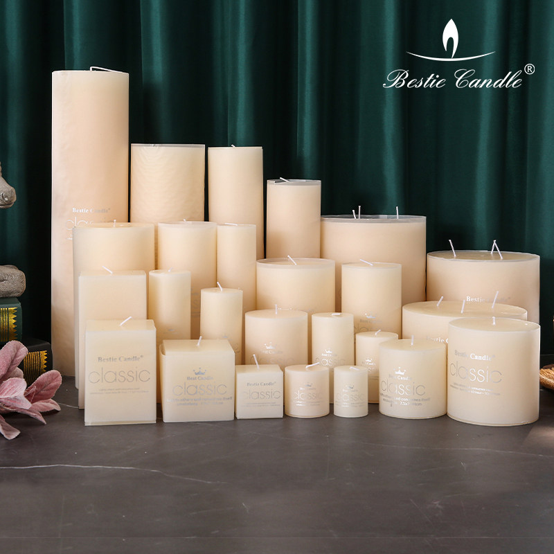 蜡烛经典欧式无烟无味家用停电照明圆柱浪漫生日婚庆西餐摆件装饰