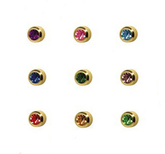 抗过敏医用钢水晶耳钉