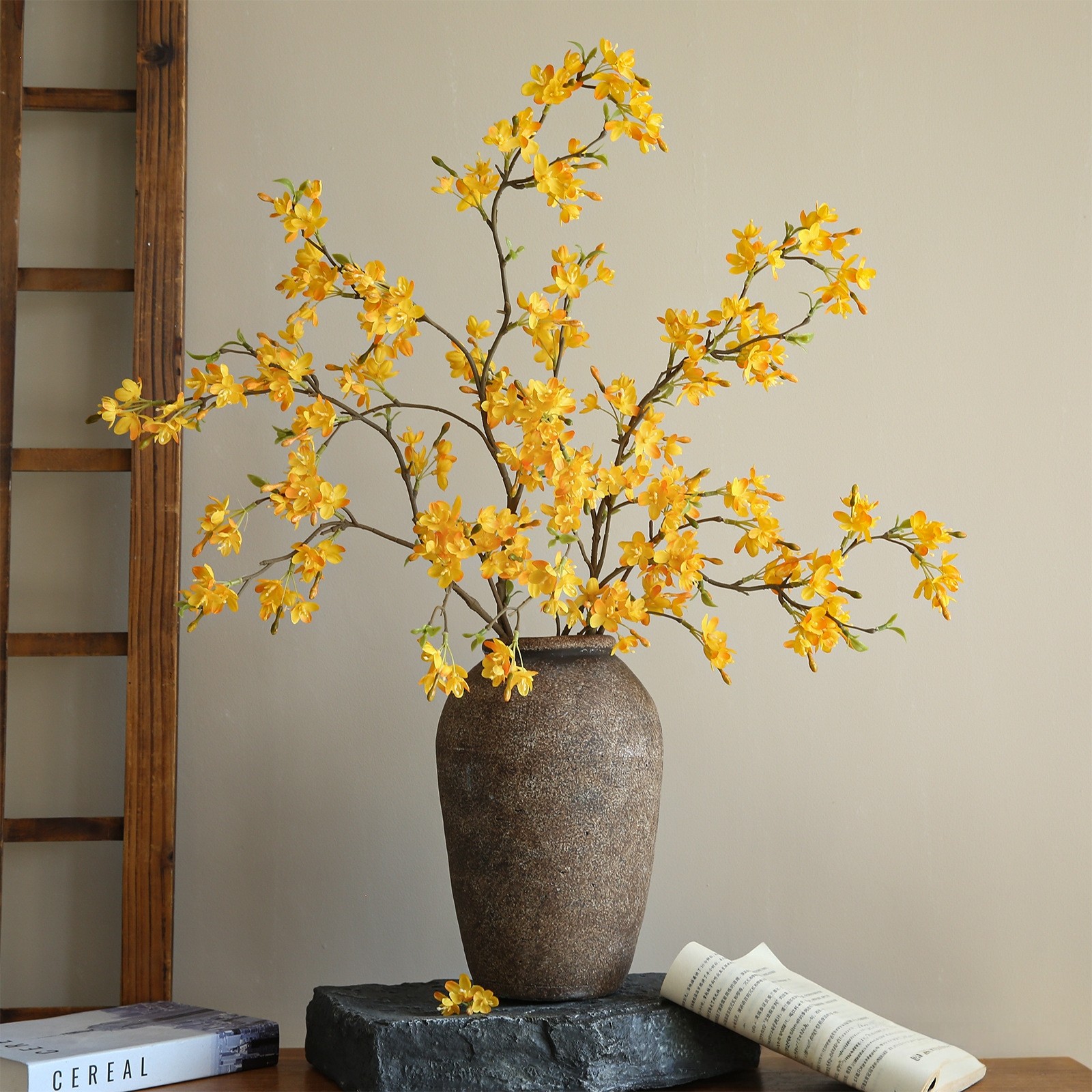 仿真花寸寸金连翘金黄色花材