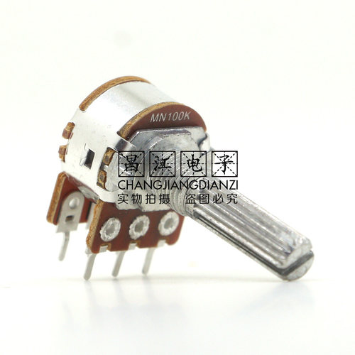 MN100K双联MN104带中点平衡八达音响功放音量电位器25MM花轴6脚