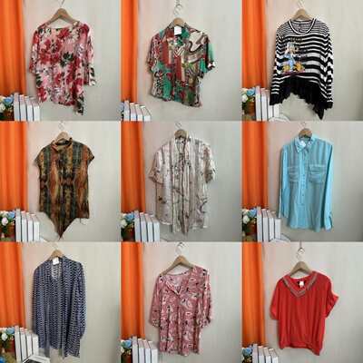 古着vintage夏季桑蚕丝印花衬衫