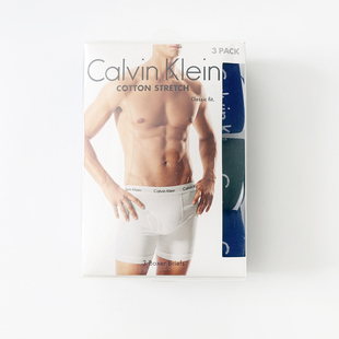 凯文克莱CK舒适透气平角纯色内裤 Calvin 美版 Klein 3件装 正品 男士