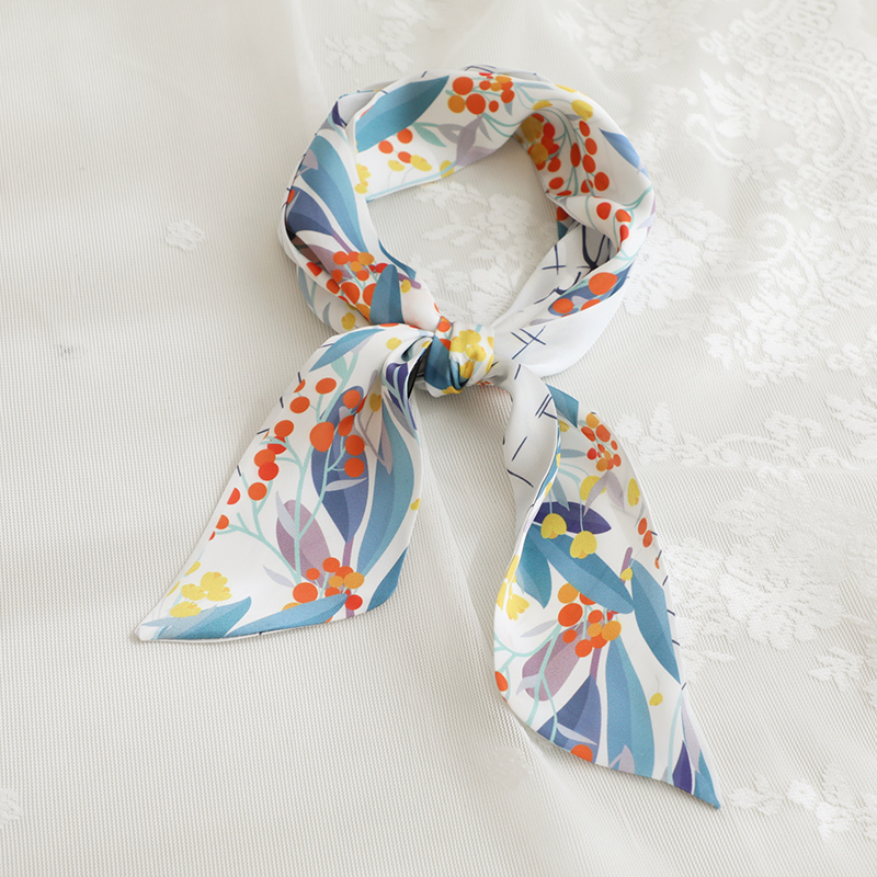 原创时尚斜角蓝白色清爽包包飘带