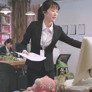 小西装女时尚职业套装一粒扣西服外套办公室工作服裤子两件套工装