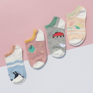 【5双装】 夏季低帮女士棉袜纯棉船袜短筒舒适透气吸汗运动袜子