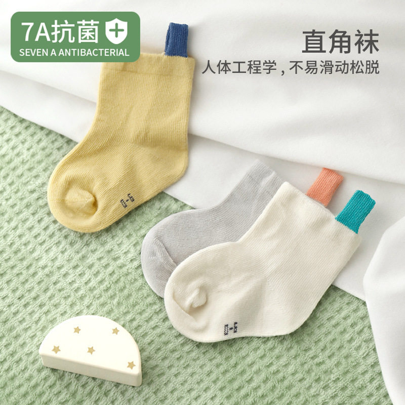 旭威新生儿袜子春夏初生婴儿短筒袜子0-3-6宝宝月子袜棉四季小童