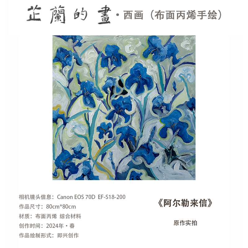手工餐厅丙烯装饰画油画挂画鸢尾花花卉抽象玄关手绘客厅肌理壁画图片
