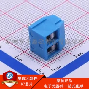 1x2P 5mm 弯插 排数:1 每排P数:2 DB301R-5.0-2P-BU-S 弯插,P=5mm