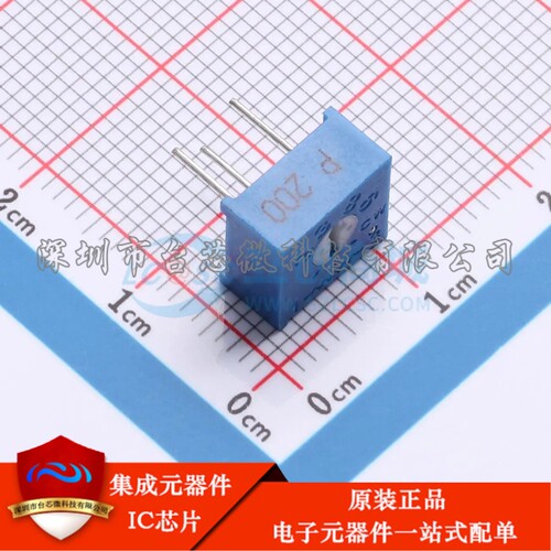 3386P-1-200LF 插件-3P,9.5x9.5mm 可调电阻/电位器 20Ω ±10% 5