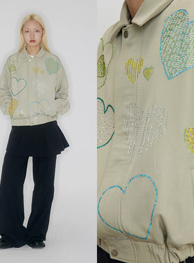 CONP 23AW Heart Zip-Up Jacket 浪漫爱心短廓形夹克