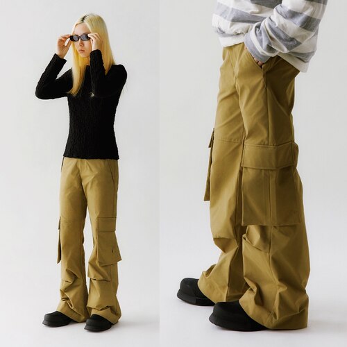 CONPHardPants低腰硬壳微喇裤