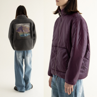 风景刺绣摇粒绒两面穿夹克外套 CONP 22AW Landscape Embroidery
