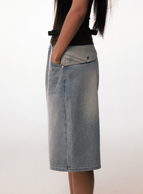 CONP 25SS “星河”尼龙拼接牛仔中裤