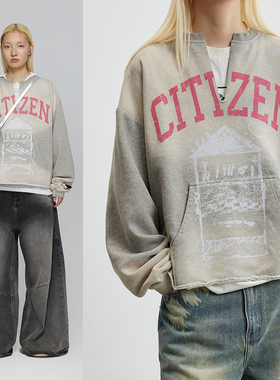 CONP 23AW House of Citizen Sweater 市民做旧加绒短卫衣