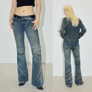 CONP 23AW Spiral Wash Jeans 水洗立体漩涡猫须低腰微喇牛仔裤