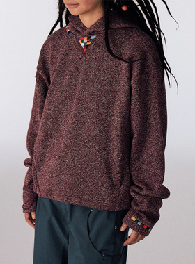 CONP 26AW 手工绣轻量摇粒绒花纱连帽卫衣