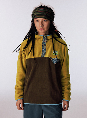 CONP 26AW 摇粒绒轻量民族感撞色拼接连帽外套