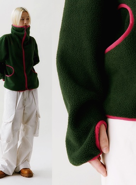 CONP 22AW High Collar Fleece 撞色高领摇粒绒夹克