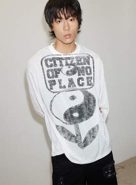 新 CONP 23SS Taiji Silk T-shirt 磨损太极花银丝长袖