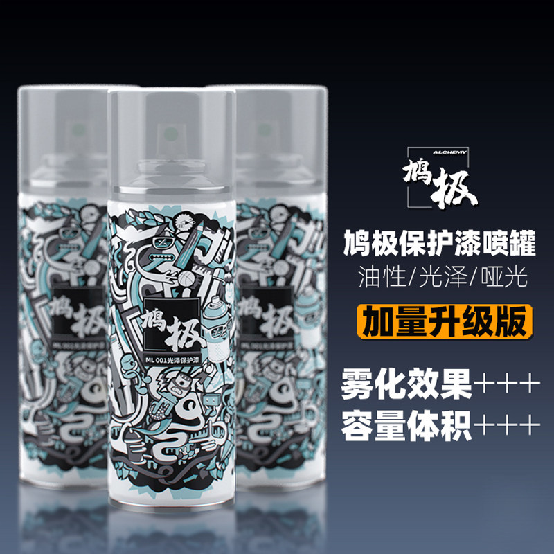 鸠极消光漆 高达手办模型油性光油平滑透明保护漆 消光喷罐 ML003