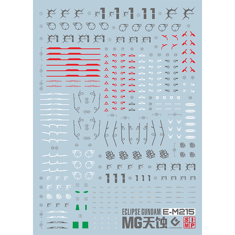 EVO水贴 可用于万代 MG 天蚀高达 蚀天 日蚀 模型荧光水贴纸MG215