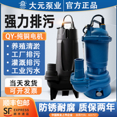 大元 水泵官方旗舰店排污泵220V家用抽水机抽粪泵污水泵380V潜水泵