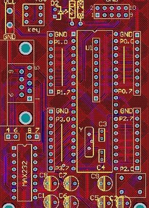 AT89S52开发板原理图pcb 单片机小系统开发板 MAX232 DB9 89s52