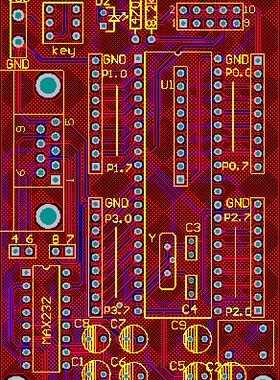 AT89S52开发板原理图pcb 单片机小系统开发板 MAX232 DB9 89s52